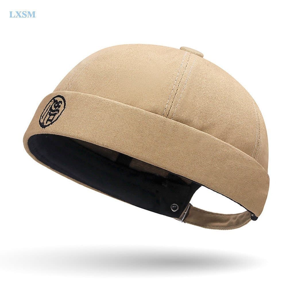 Chapéu Vintage Sem Aba Bordado Gorro Hip Hop Marinheiro Bonés Ajustável Rua Docker Boné Senhorio