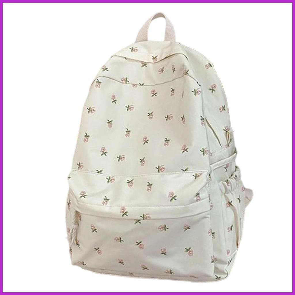 Mochila Floral Moda Laptop Tablet Bookbag Garrafa De Água Grandes Meninas Bonito Lona Escola Livros Celular heazomy