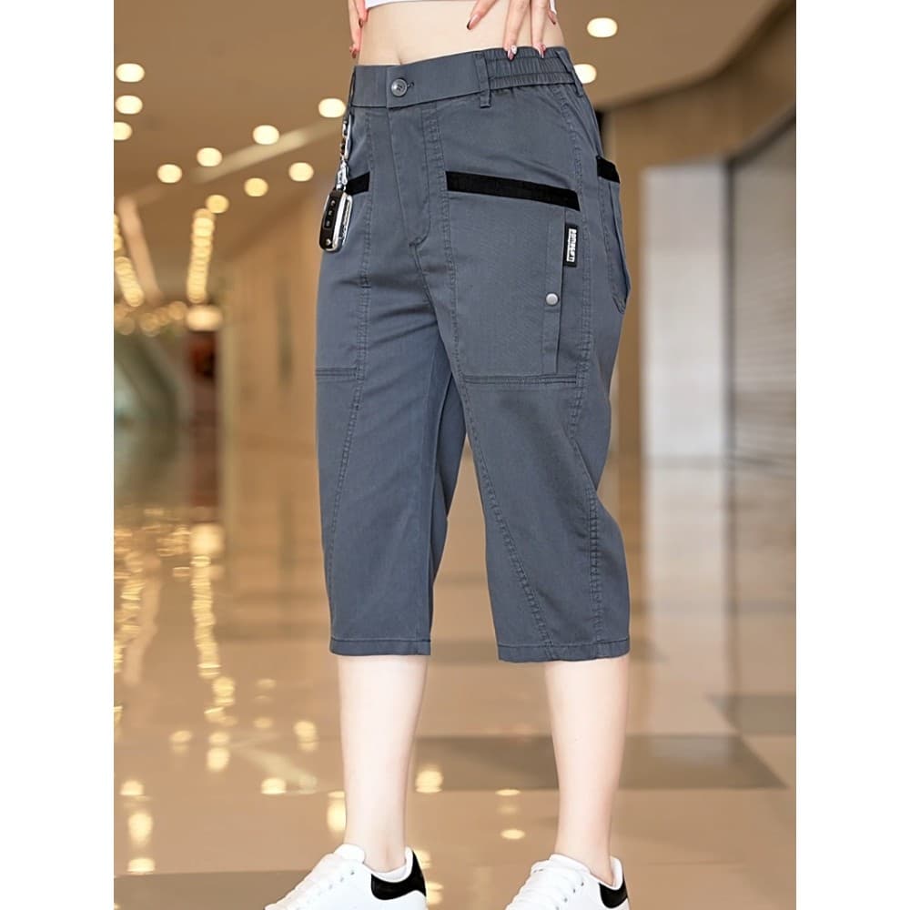 LAIYUEHUI/LAYUEHUI Shorts masculinos finos de verão, calças médias respiráveis, calças cortadas, calças masculinas da mo