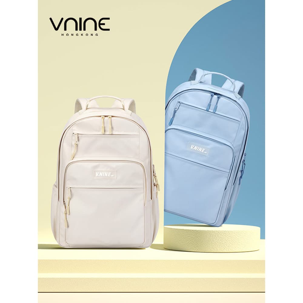 VNINE Mochila Feminina Estudante Universitário Leve Moda Junior High School Mochila Masculina Lona Mochila de Computador