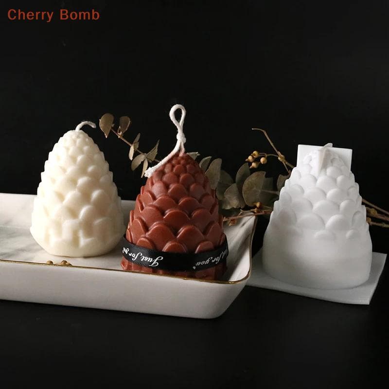 (Bomba De Cereja) Molde De Silicone De Pinhas 3D Para Fazer Velas DIY Cera Novo