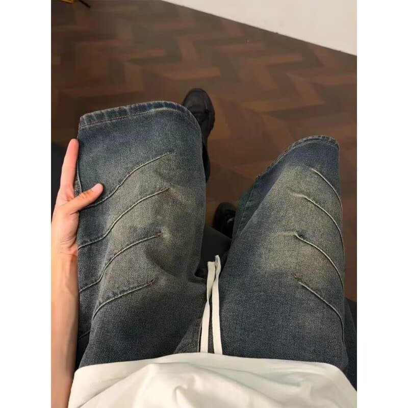Calça Jeans masculina com aba alta cleanfit americana Machete e calça comprida 115 solta e mais fina calça Casual