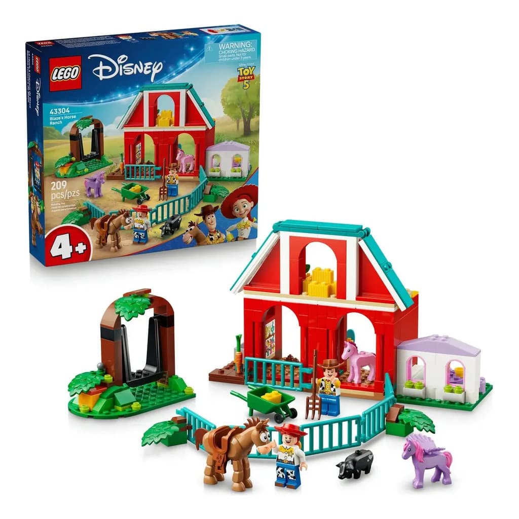 LEGO 43304 Disney Rancho de Cavalos do Blaze 209 Peças Modelo para Montar, Brincar e Criar Aventuras