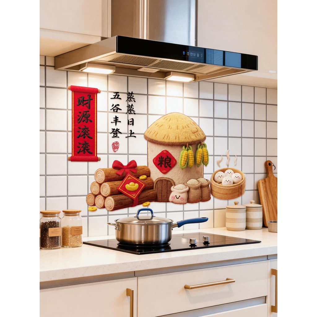 Dia de vapor alegria de inauguração adesivos decorativos adesivos eletrostáticos cozinha Anti-manchas de óleo nova casa