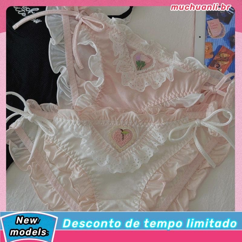 Japonês Lolita puro desejo amor pêssego calcinha puro desejo bonito gordura vezes cuecas de alto valor puro algodão viri