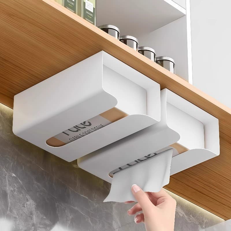Caixa de papel doméstica sala de estar criativa caixa de tecido Traceless perfuração-livre fixado na parede caixa de arm