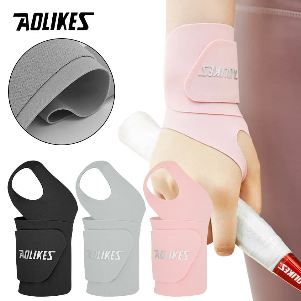 AOLIKES 1 Peça Fitness Ajustável Polegar Loop Pulseira Leve Compressão Badminton Manga De Pulso