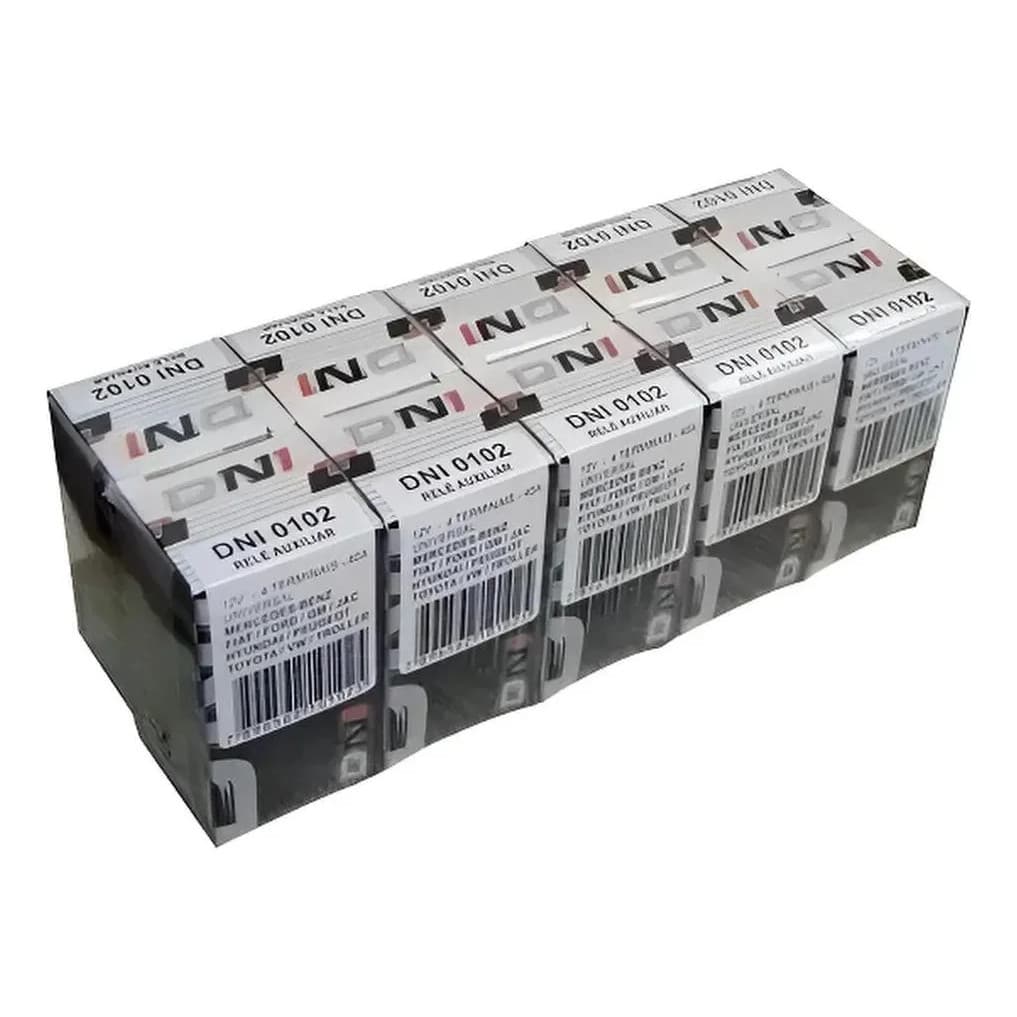 Kit 10x Rele Auxiliar Automotivo Dni 0102 - 40a 12v