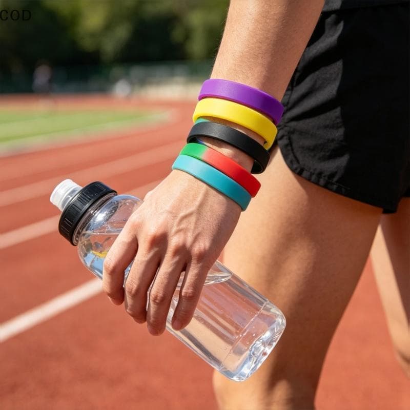 [YSB] Pulseiras Esportivas De Silicone Hipoalergênicas Macias Elásticas 1 Unidade De Cores Sortidas Para Acampamento Ao