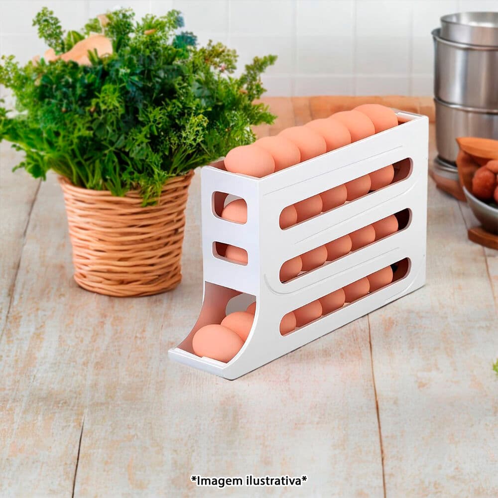 Dispenser Organizador para até 30 Ovos para Geladeira