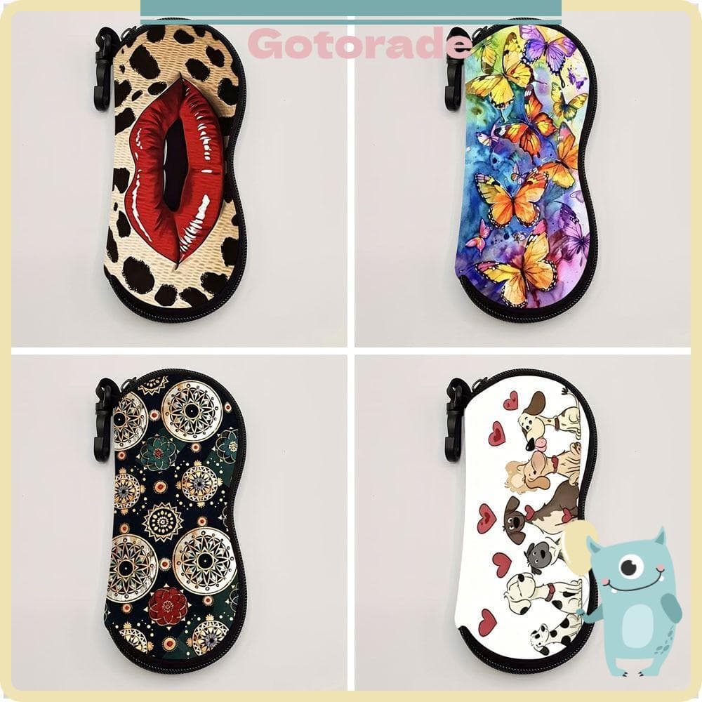 Bolsa De Armazenamento De Óculos De Sol GOTORADECO , Pendurados Com Estampa De Flores E Lábios , Vidro De Leitura Macia