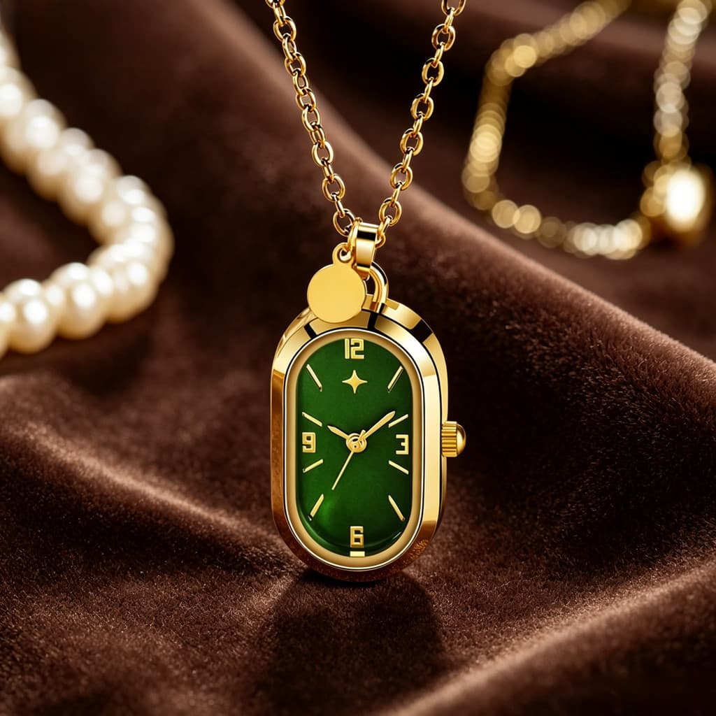 Novas senhoras Oval colar relógio moda nicho pingente jóias pingente influenciador feminino pulseira relógio à prova dwa