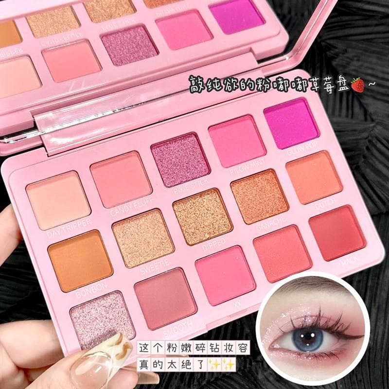 Palco maquiagem maquiagem festa 15 cores sombra Glitter perolado fosco cor paleta de sombra dopamina Barbie rosa querida