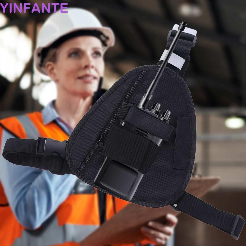 Pacote De Arnês Para Rádio YINFANTEWN , Bolsa Crossbody Multifuncional Walkie Talkie , Preta