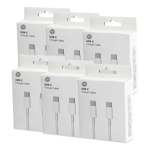 Kit 6 Cabos Usb-C Para Usb-C Iphone 15 Pro Max 1m Reforçado Atacado