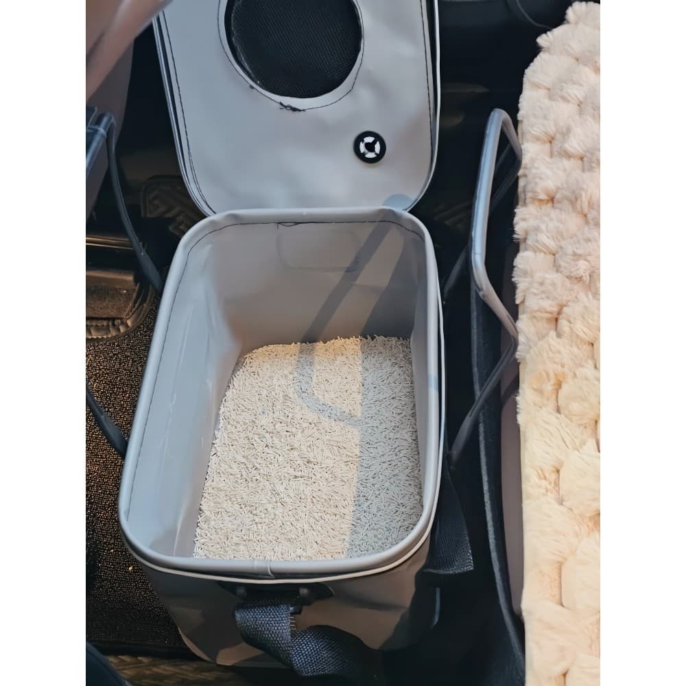 [Auto-condução trazido gatos casa] carro dobrável caixa de areia para gatos maca de gato viagem portátil portátil respir