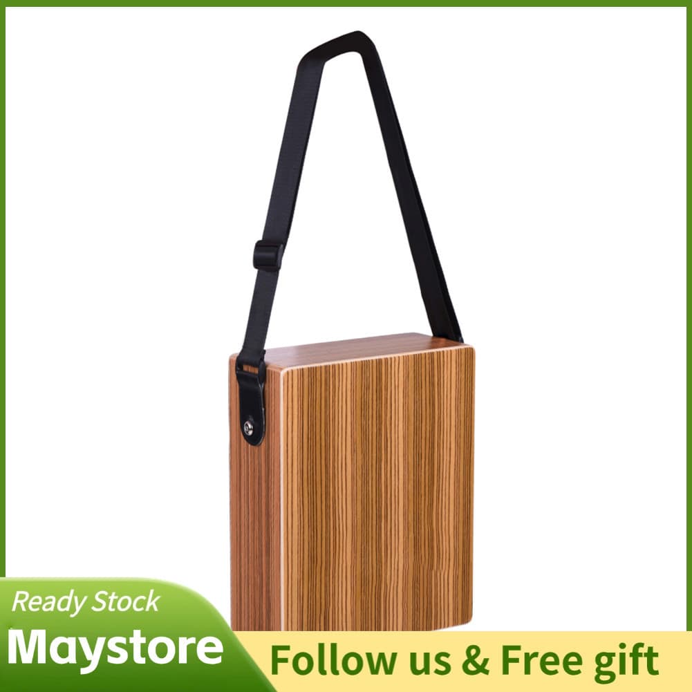 Maystoree-br Tambor de caixa compacta Cajon leve feito de madeira de zebra Instrumento de percussão de madeira marrom
