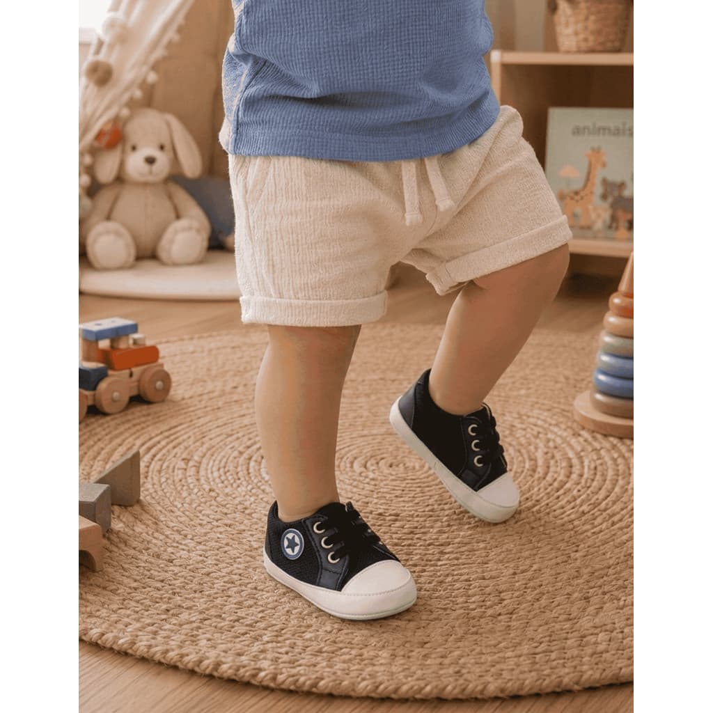 Tênis Bebê Infantil Primeiros Passos Confortável Estrela Menino