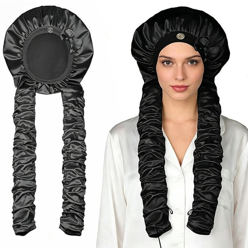 Touca de dormir de cetim, imitação de seda, aba larga, touca de banho elástica para homens e mulheres, estoque pronto, 8