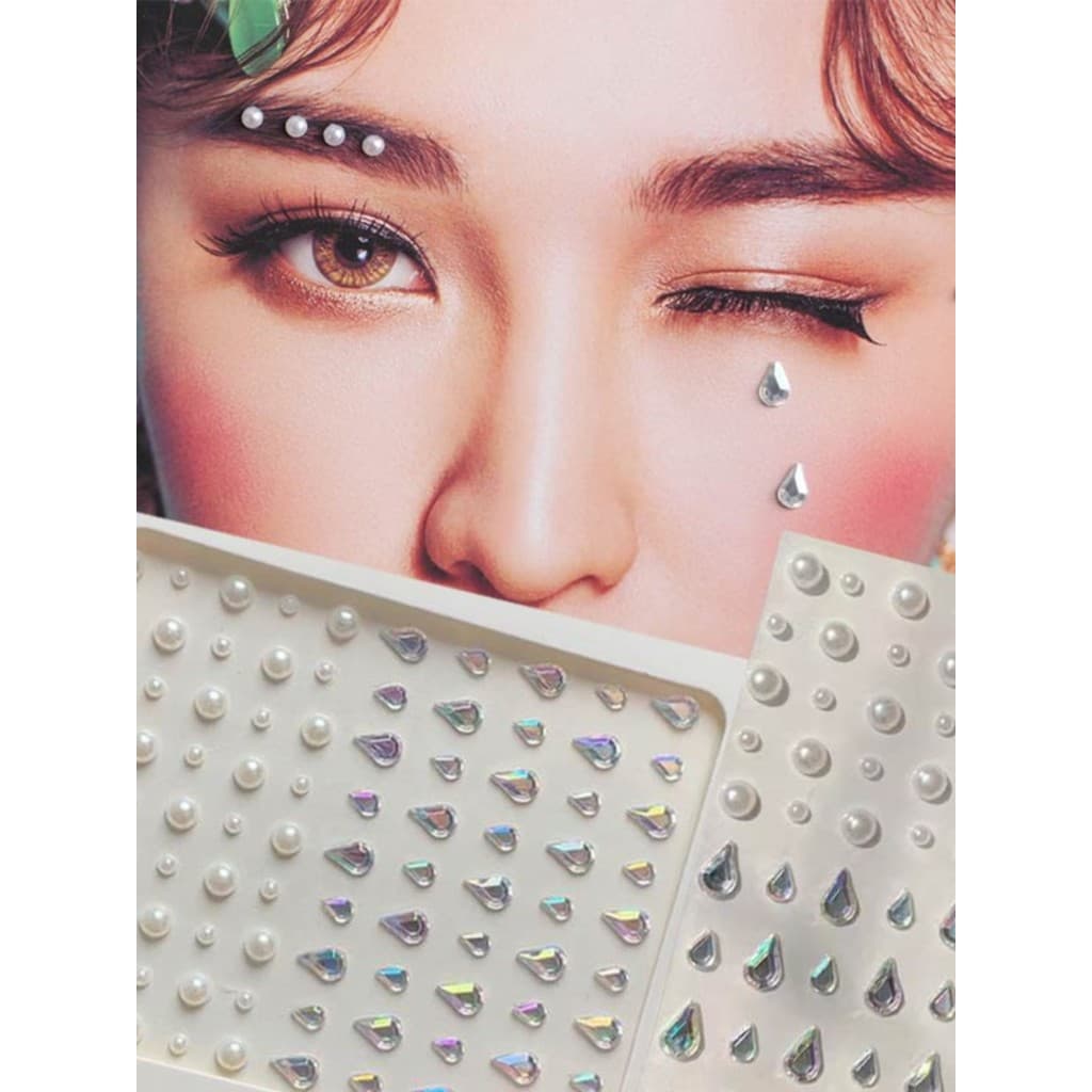 Adesivo de pérola Maquiagem facial Maquiagem de noiva Maquiagem de olhos Brilhante Diamante Lágrima Diamante Adesivo de