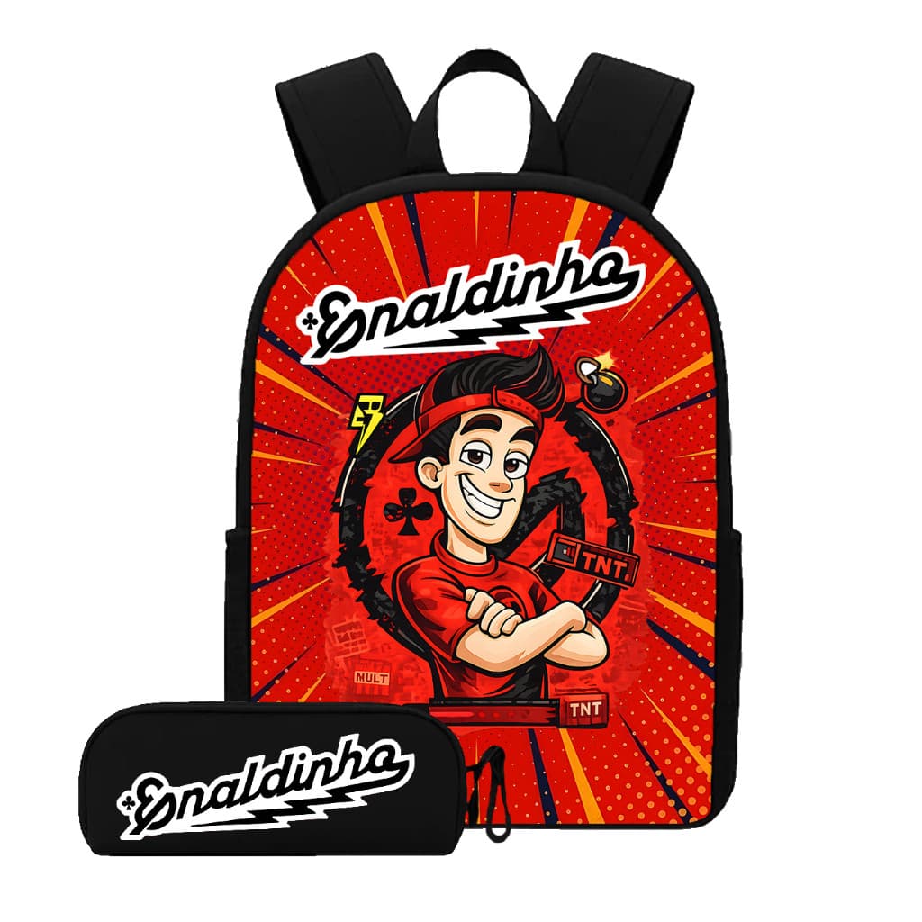 Mochila Infantil Enaldinho com Estojo – Ideal para Escola
