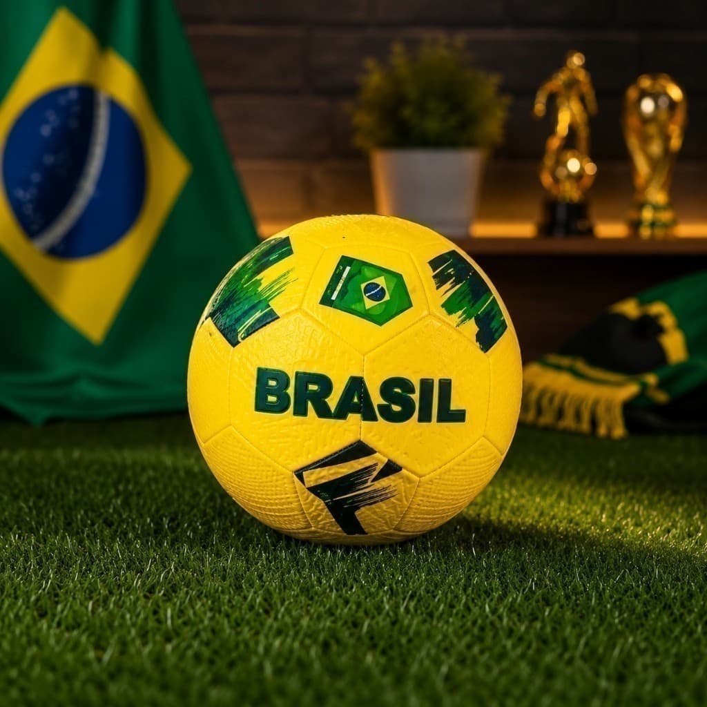 Bola Futebol Oficial Número Cinco Amarela Alta Durabilidade Treino Jogo Esporte Brinquedo