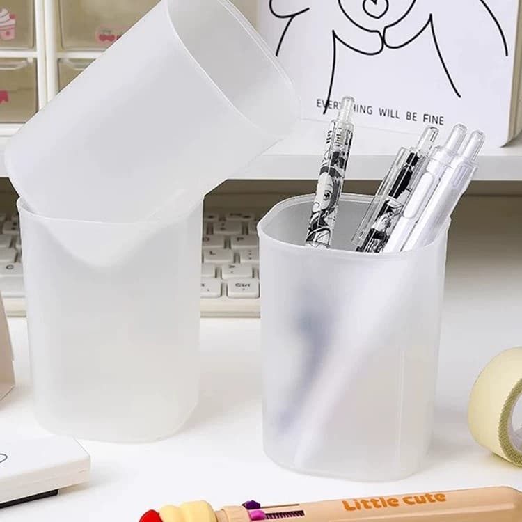 Porta-canetas redondo fosco estilo simples porta-canetas de moda criativa tubo de armazenamento de mesa grande capacidad