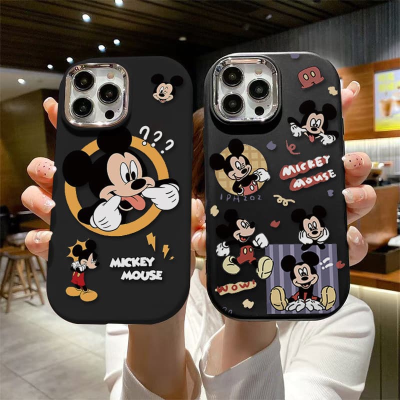 Capinha Capa silicone Anti-impacto Fosco Naughty Mickey para iPhone x xs xr 11 12 13 14 15 plus pro max case