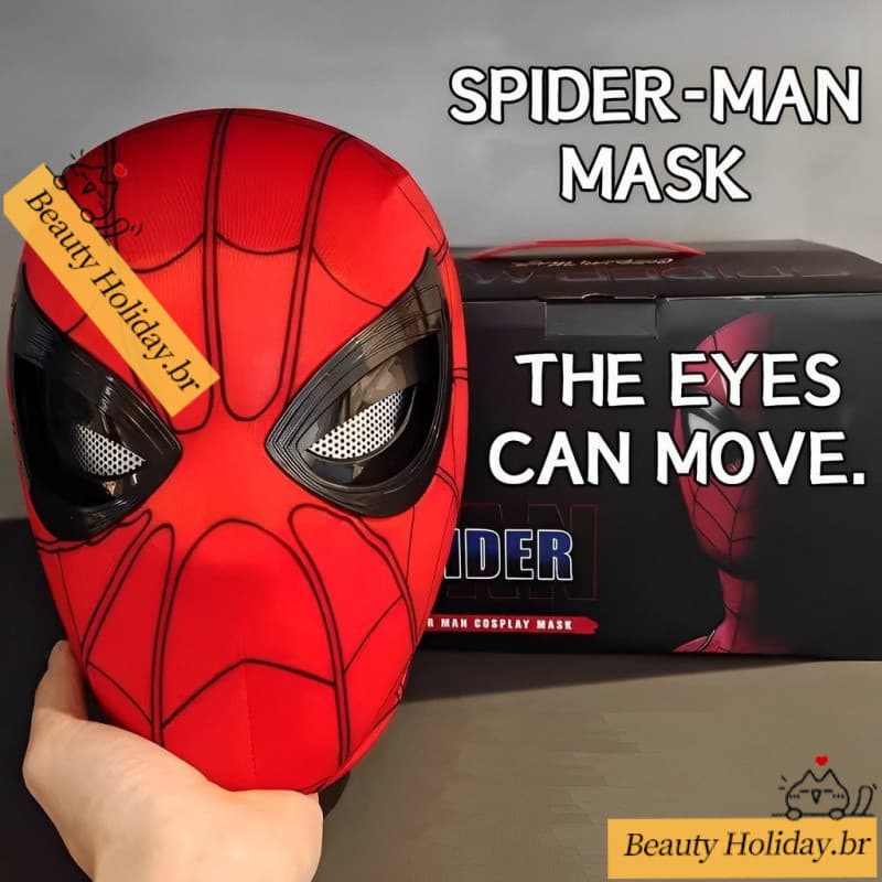 MÁSCARA DE CAPACETE HOMEM ARANHA COM OLHOS MÓVEIS EXPEDIÇÃO DE HALLOWEEN HERÓI ENGRAÇADO MASCULINO E FEMININO