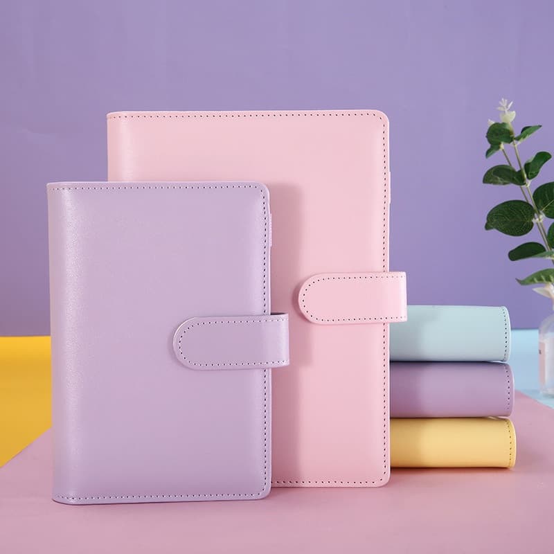 Capa de Couro Espiral 2OPM A5 / A6 em Cores Macaron para Caderno / Organizador de Escritório / Papelaria / Pasta de Anot
