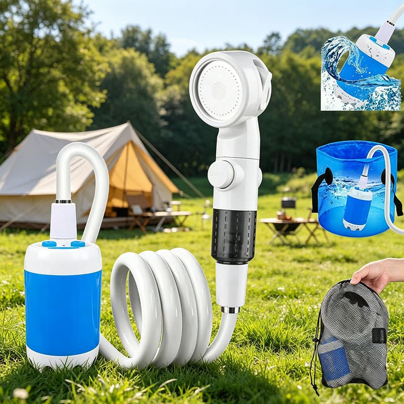 Bomba De Chuveiro Elétrica Recarregável Portátil , De Acampamento Para Praia , Banho Animais De Estimação Com Gancho De