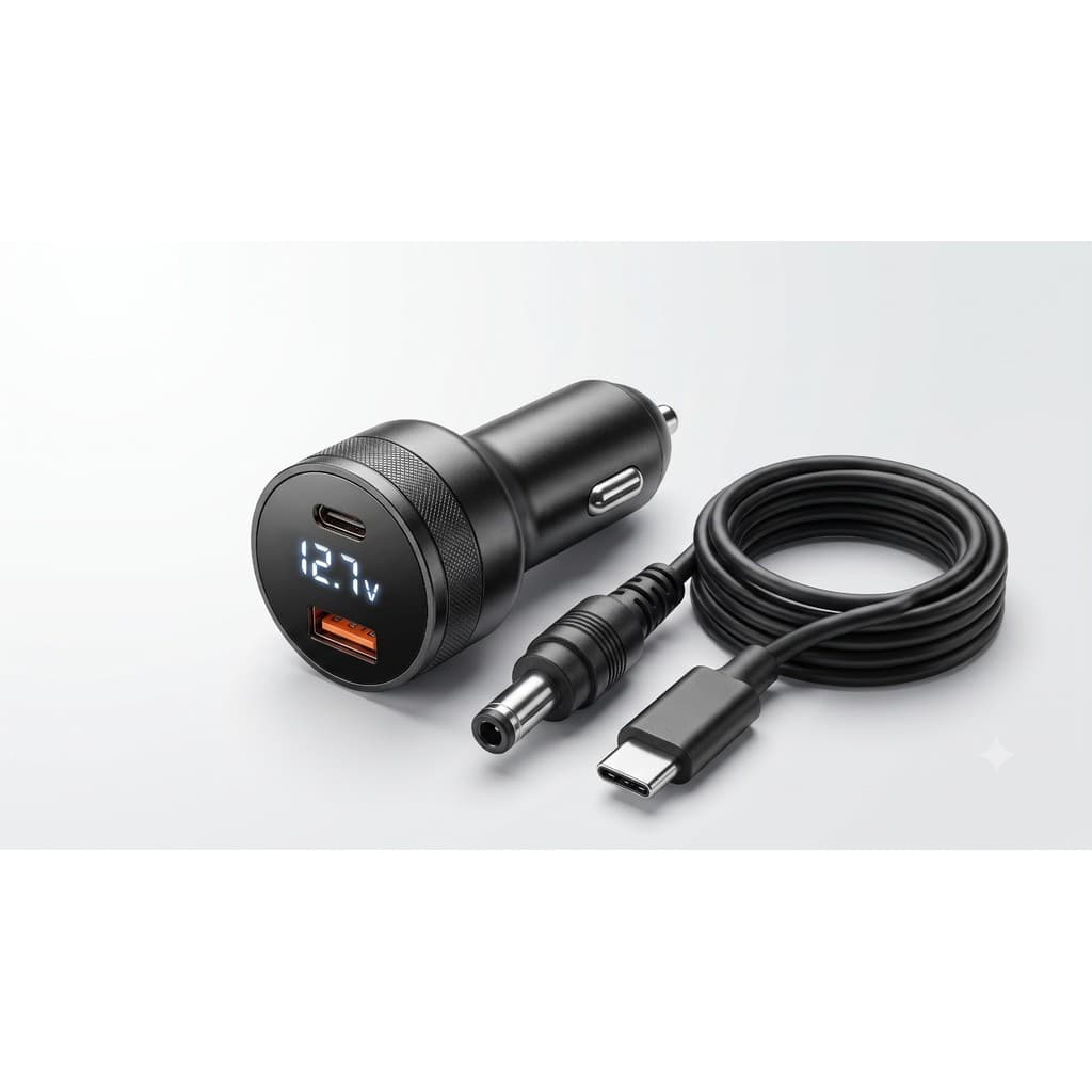Carregador Veicular 48W Rápido USB Type-C DC com Display LED e Cabo 3M CE-G1051 - Ideal para Celular, GPS Starlink Mini