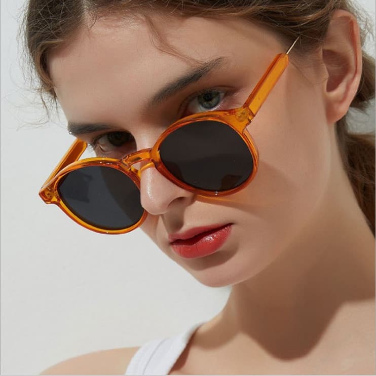 Óculos de Sol Clássicos Masculinos com Armação Redonda, Armação Cinza Feminina, Design de Marca de Luxo, UV400 OSN6