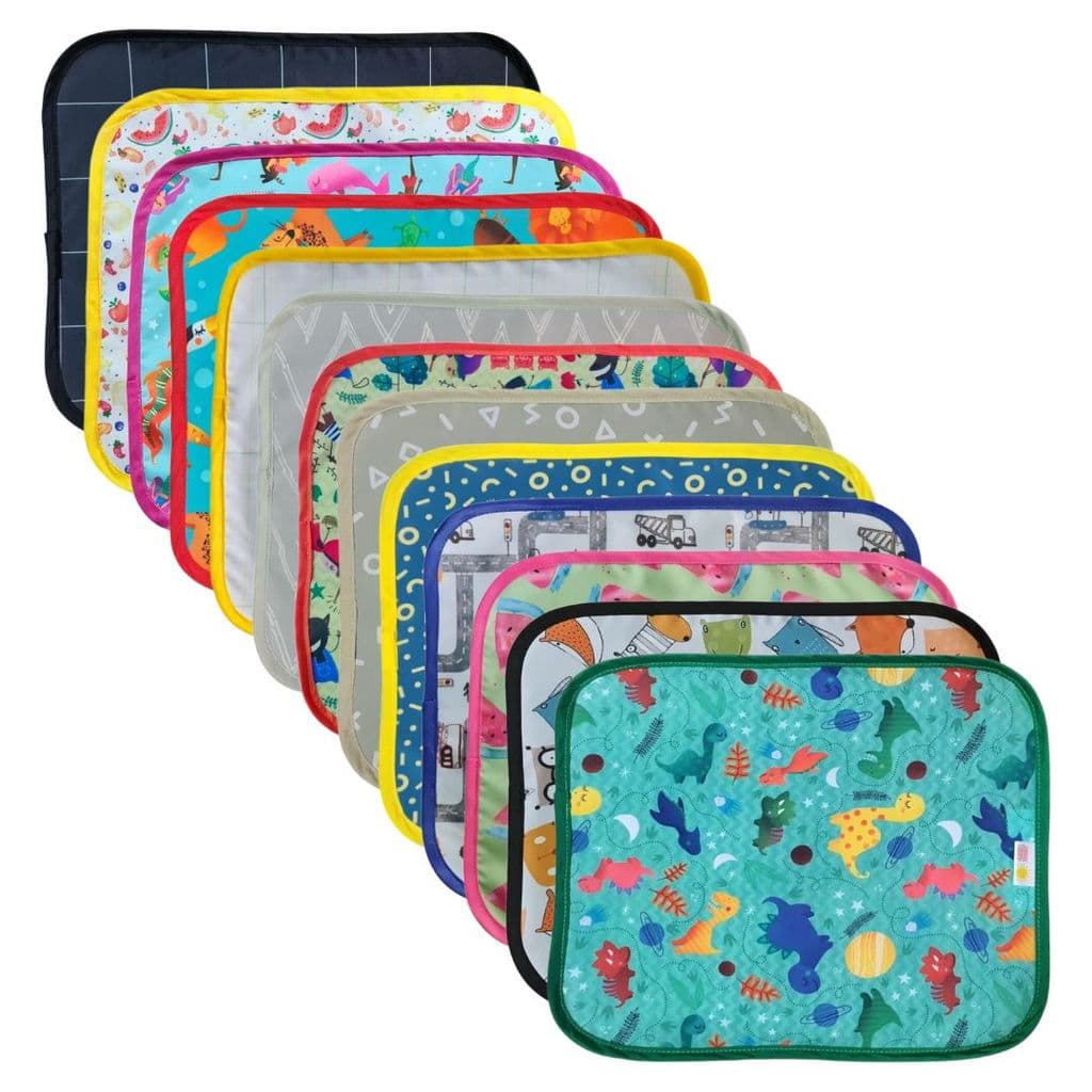 Mini Jogo-americano para Lancheira Impermeável e Antimicrobiano 34 x 28 cm com Etiqueta de Identificação