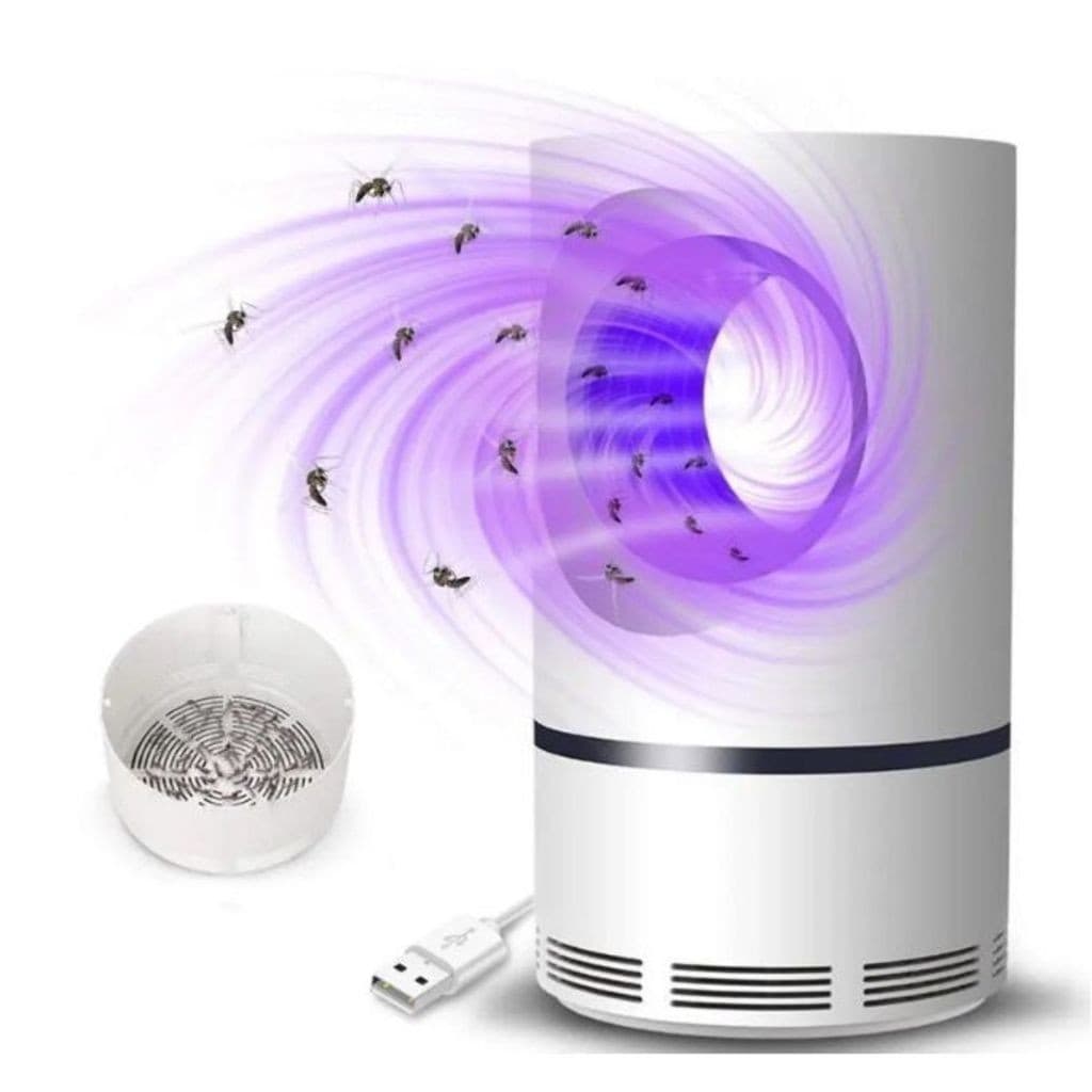 Armadilha Mata Mosquito USB LED Sucção 360° Silenciosa Sem Produtos Químicos Portátil