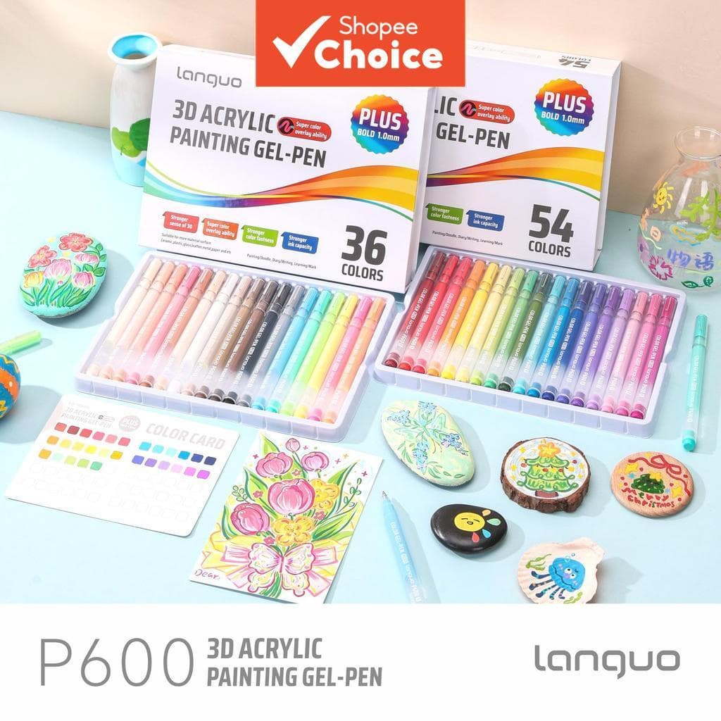 Languo 3D Acrílico Gel Caneta Conjunto De Secagem Rápida Tinta Suave Cor Enchimento Contorno Canetas Desenho Para Graffi