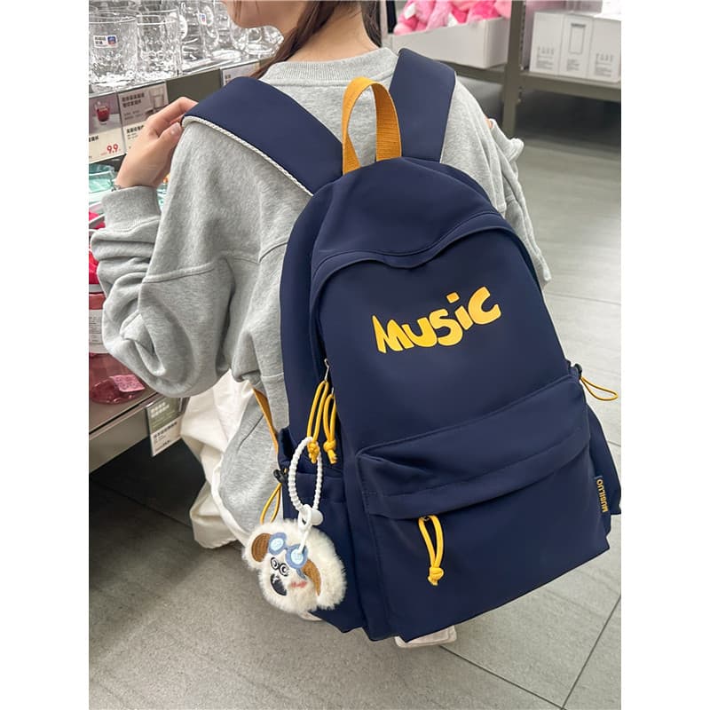 Novo estilo mochila escolar estudantes do ensino fundamental simples Retro grande capacidade mochila Casual estudantes d