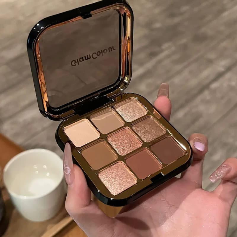 GLAMCOLOUR Paleta de sombras de nove cores Uma paleta multiuso fosca perolada paleta multifuncional não desbota a cor da