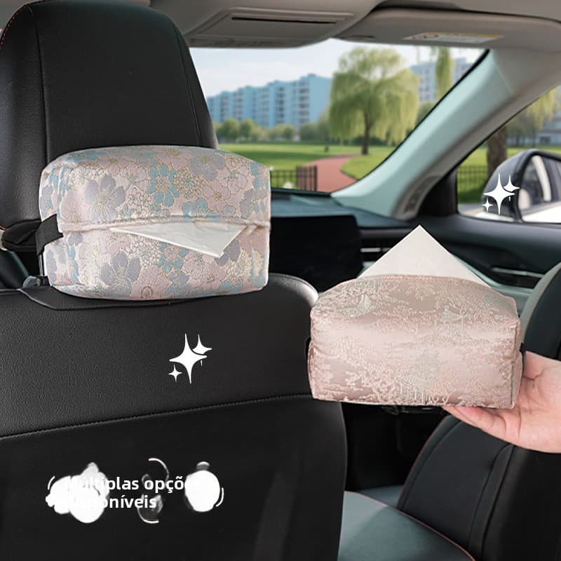 Novo estilo chinês carro pendurado caixa de tecido High-End sentimento caixa de tecido do carro saco de armazenamento de