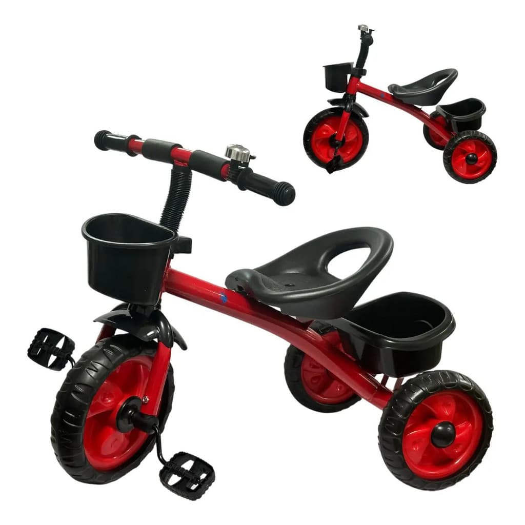 Triciclo Infantil Vermelho C Banquinho Confortável Importway