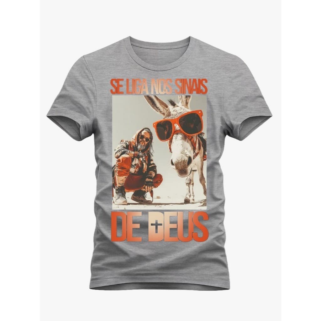 Camiseta Se Liga nos Sinais de Deus Masculina Estampada-  Frase Impactante Fé e Estilo  Streetwear