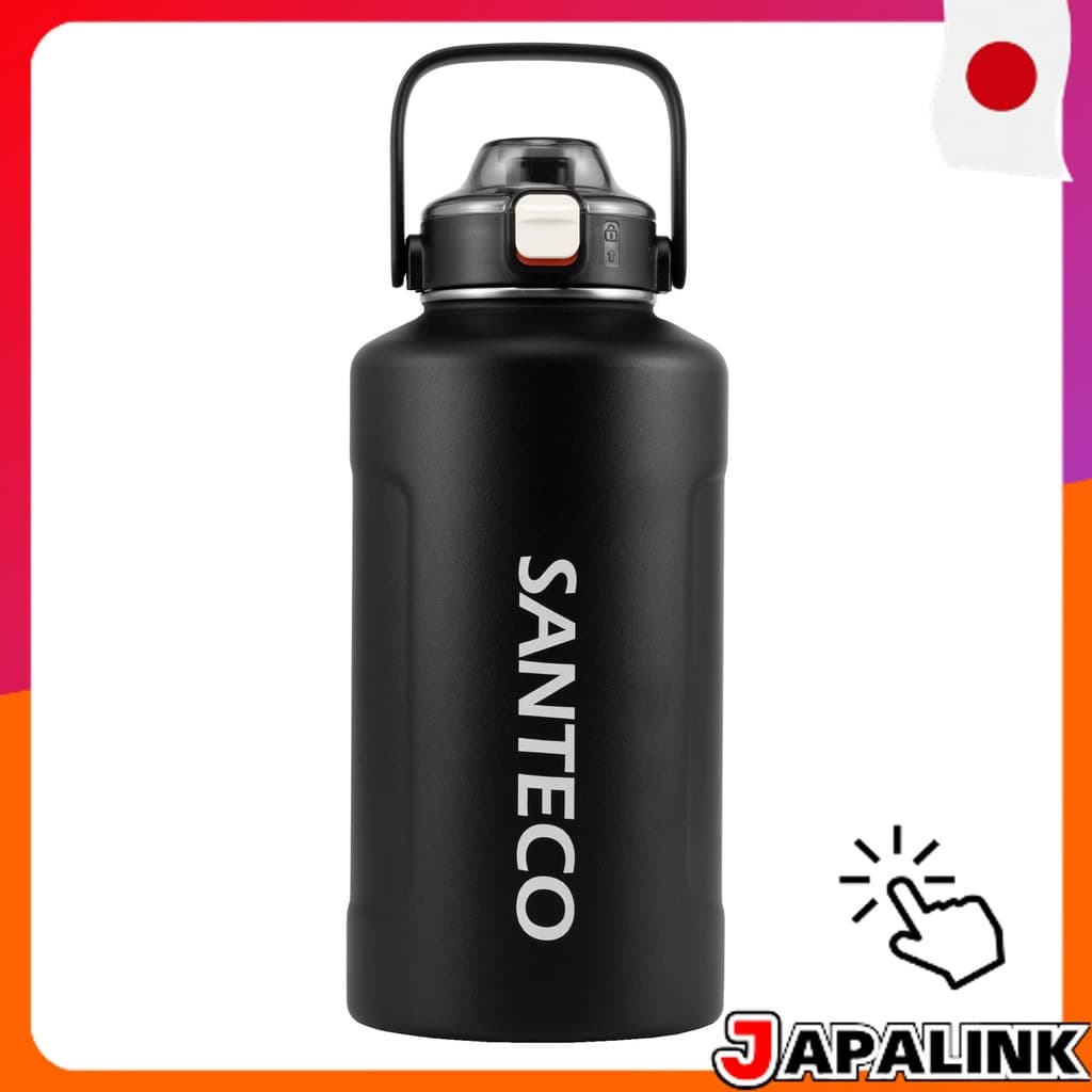 S SANTECO Garrafa Térmica Aço Inoxidável com Canudo Preto 【Direct from Japan】