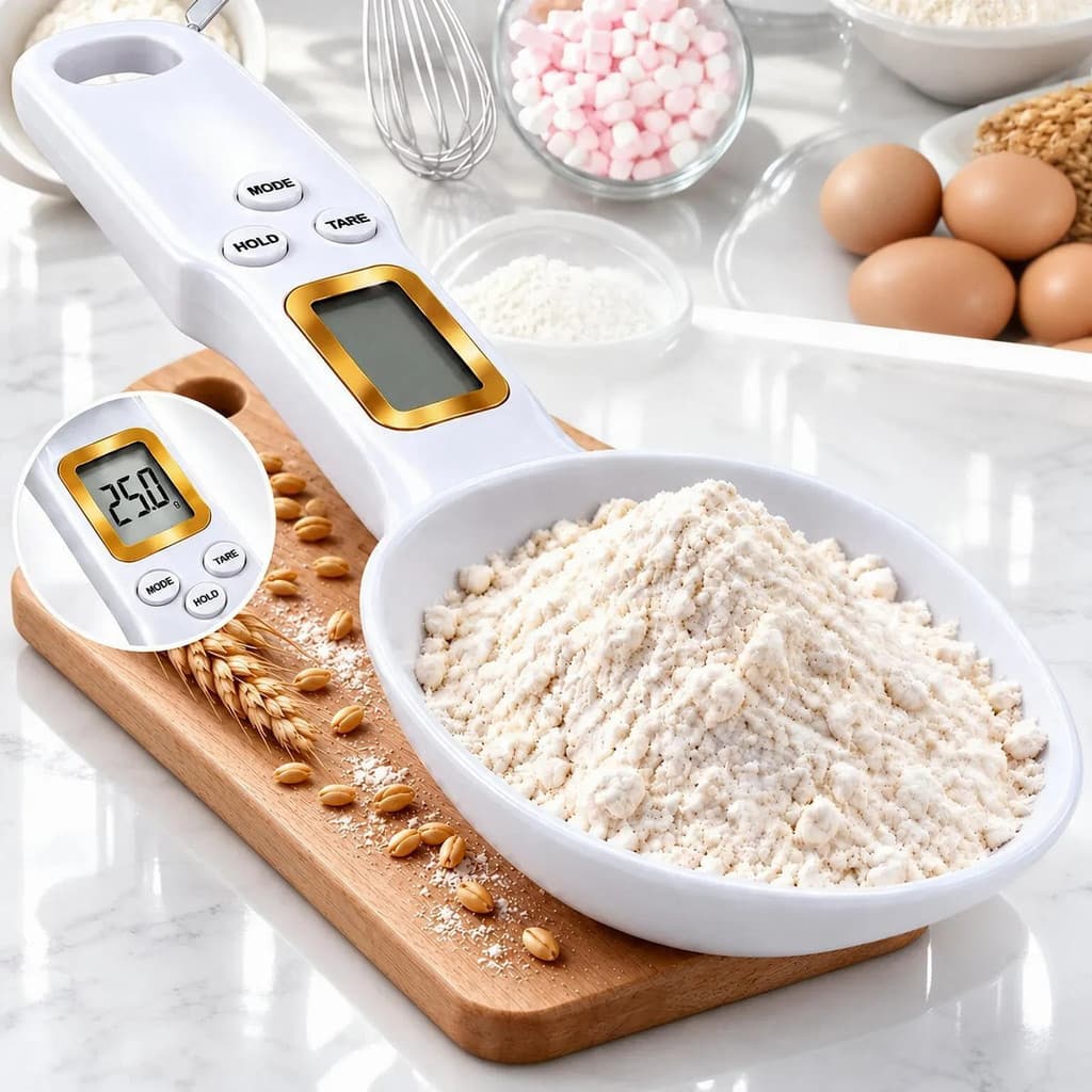 Colher Medidora Digital Com Balança De Precisão Para Cozinha
