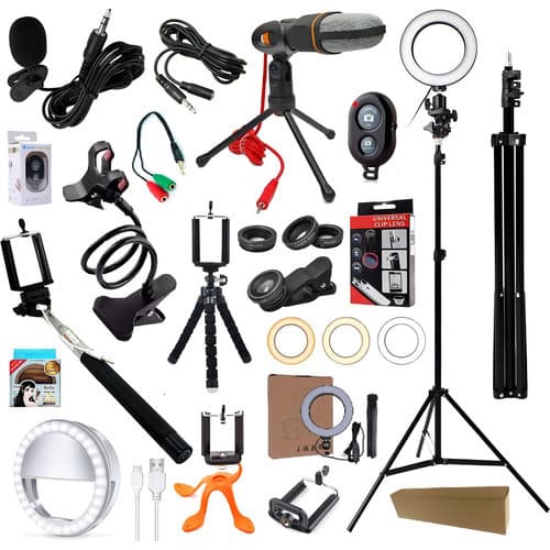 Kit Youtuber Profissional Completo Tripé 2,10 Celular Lapela