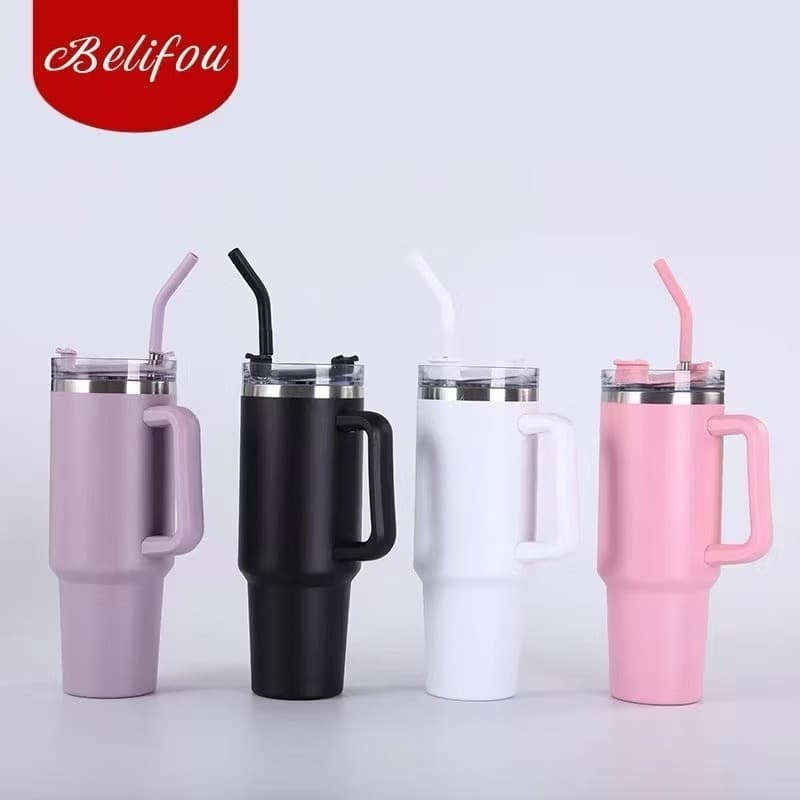 Belifou 1200ml/1.2L Garrafa Térmica Copo Térmico Inox Portátil Garrafa Inoxidável Tampa Canudo