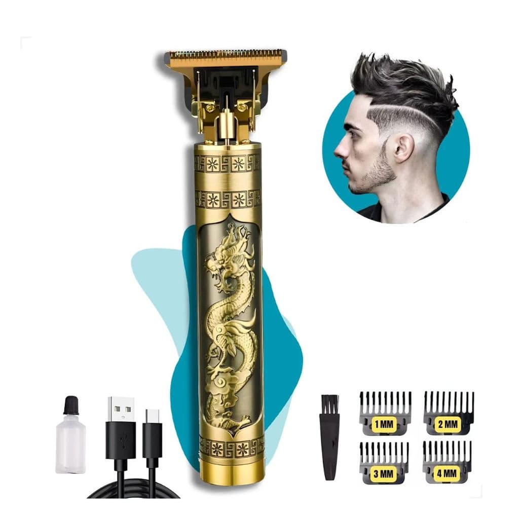 Máquina Cabelo Barba Dragão Sem Fio Acabamento Profissional