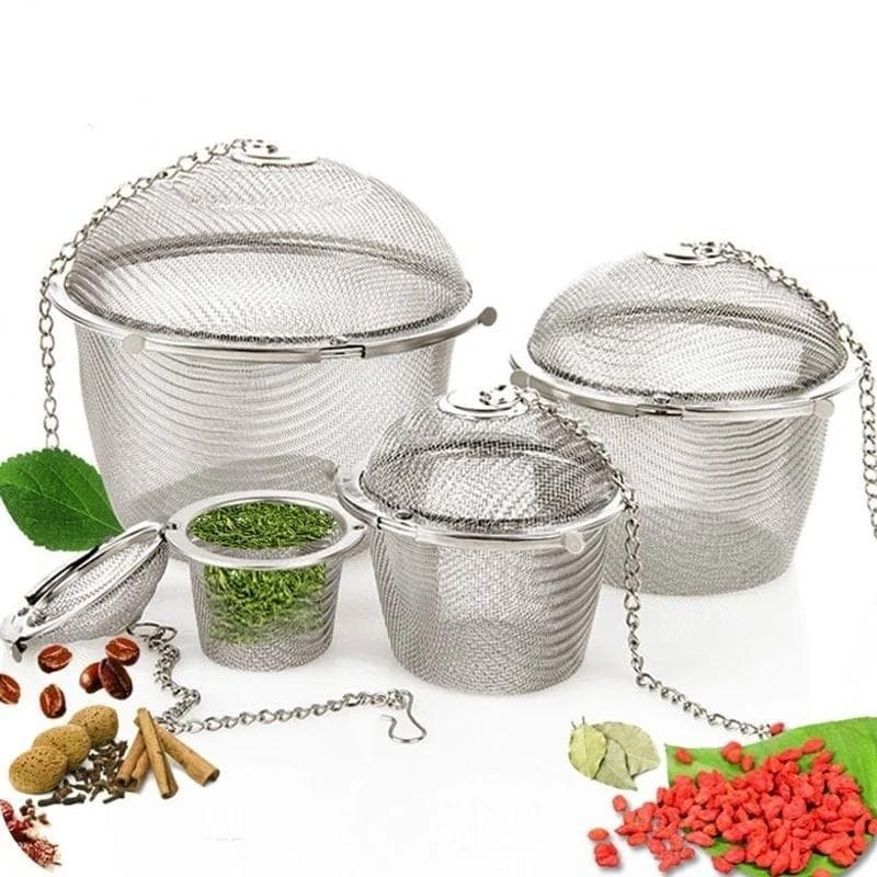 Chá Café Guisado Tempero Sopa Peneira De Ervas Infusor Reutilizável Saco De Aço Inoxidável Bola Filtro De Cozinha Saquin