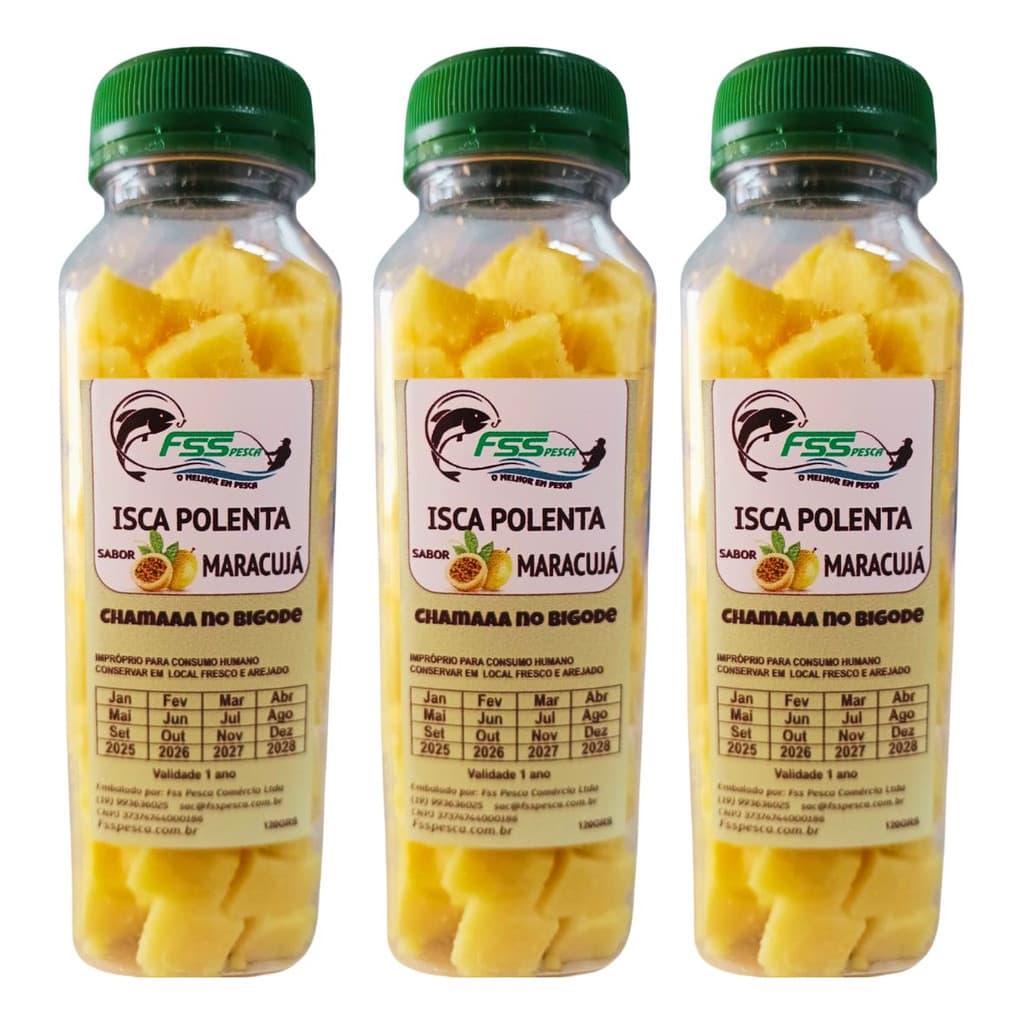 3 Isca Para Pesca Polentinha Polenta Fsspesca Matadeira