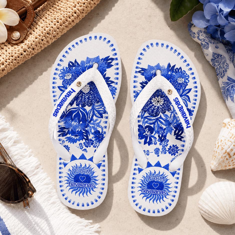 Chinelo de Dedo Estampado Brasil Tropical Adulto Feminino Praia Piscina Confortável