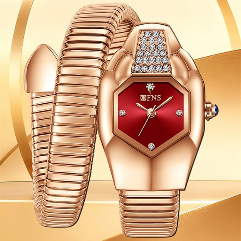 2026 novo estilo em forma de cobra relógio feminino nicho luz luxo marca feminina genuíno High-End Design pulseira femin